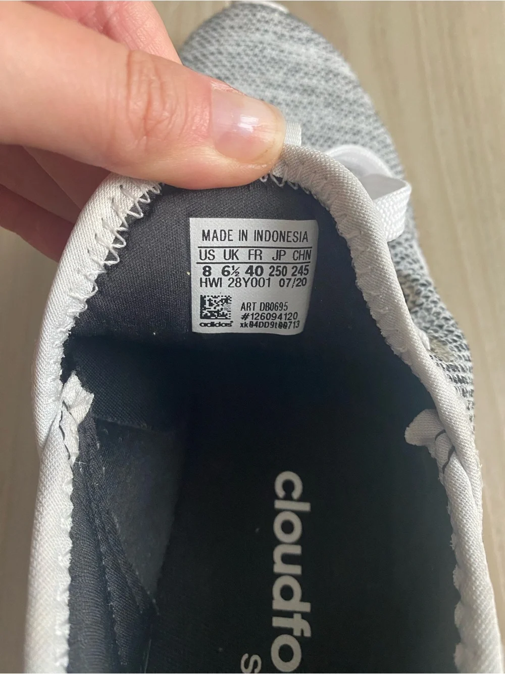 adidas White and Gray Knit Running Sneakers